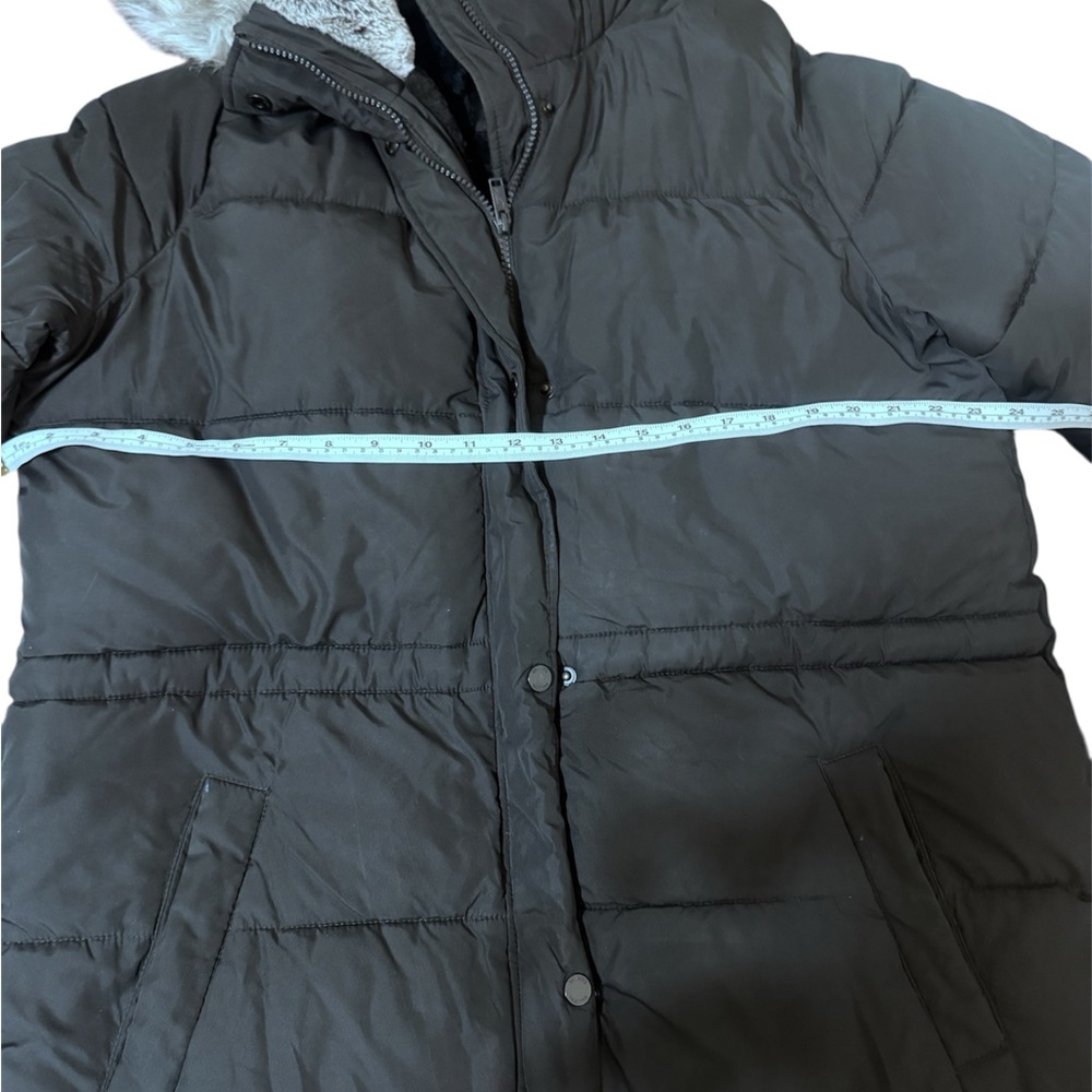 Hollister Charcoal Puffer Jacket with Faux Fur Trim - Picture 8 of 9
